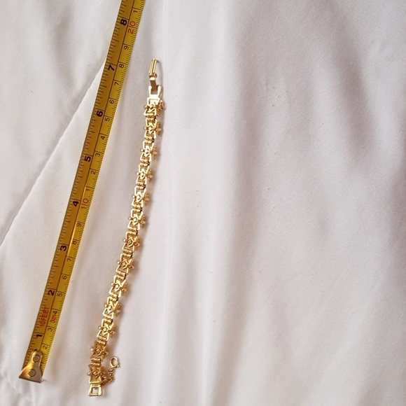 Vintage gold pearl, blue pearl, bracelet - Picture 6 of 8